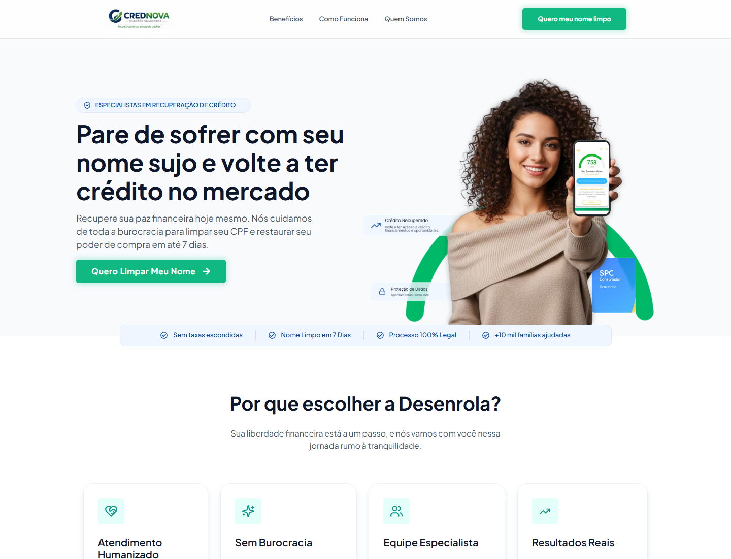 Landing page Desenrola Limpa Nome