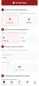 Tela de criação de oferta no LitApp